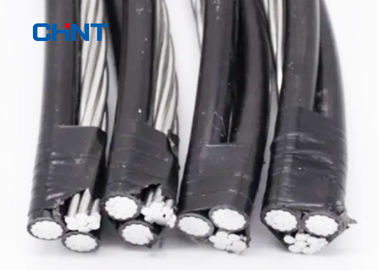 Duplex Aerial Bundled Cable , 4 Core 95mm Aluminum Aerial Cable PE Jacket